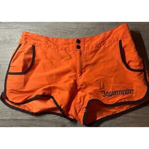 Jagermeister Shot Girl Orange Booty Board Shorts Sz Medium Low‎ Rise 90s
